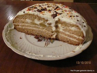 Легкий  медовик (жидкое тесто)