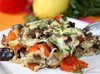 Запечённые баклажаны с грибами и перцем