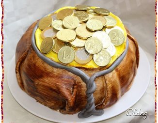 Торт "Мешок с деньгами"