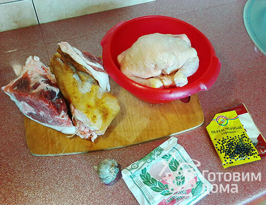 Домашний холодец из свинины и курятины фото к рецепту 1