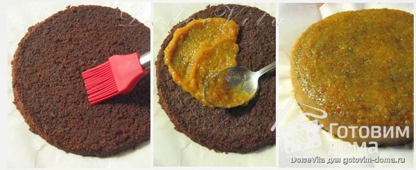 Постный торт &quot;Захер&quot; с мандариновым джемом фото к рецепту 3
