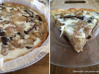Открытый пирог с картофелем и грибами