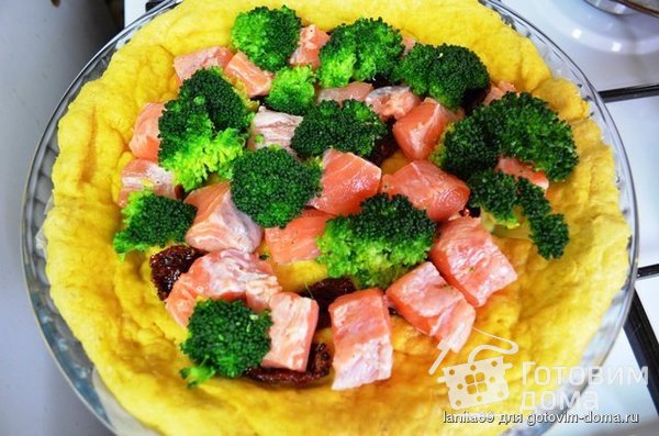 &quot;Танец тыквы в киши&quot; (киш тыквенно-рыбный) фото к рецепту 2