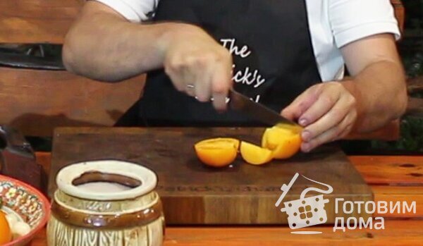 Борщ черниговский с кабачками и яблоками томленый в печи в чугунке фото к рецепту 5
