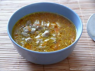Грибной суп с рисом и яйцом