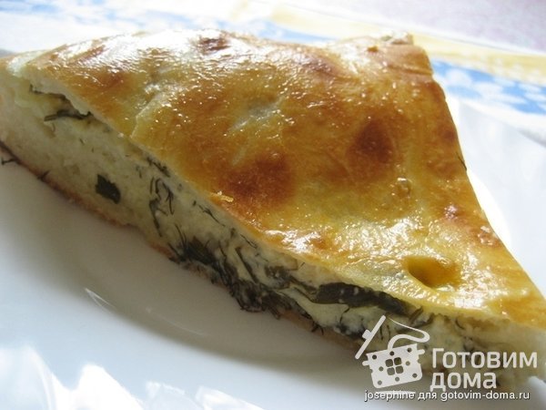 Пирог с творогом,сыром и зеленью фото к рецепту 1