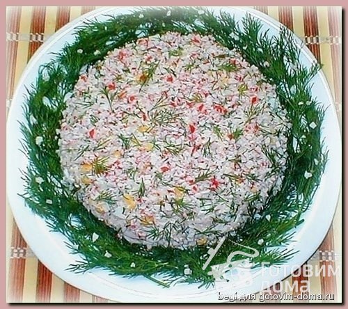 Салат из риса басмати с кукурузой, майонезом и укропом. | Терморецепты