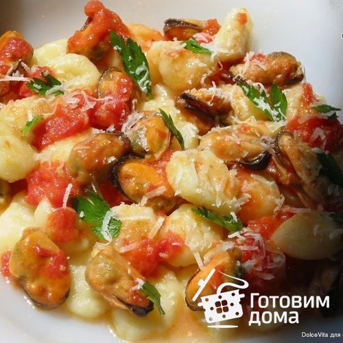 Gnocchi di patate alle cozze - Картофельные ньокки с мидиями