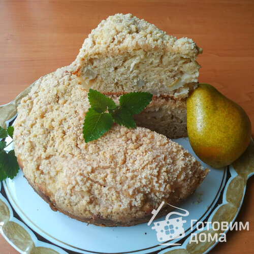 Пирог на кефире к чаю (с осенними грушами)
