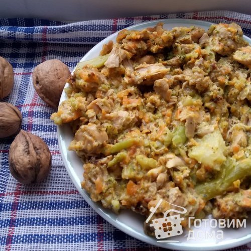 Курица с брокколи в сливочном соусе