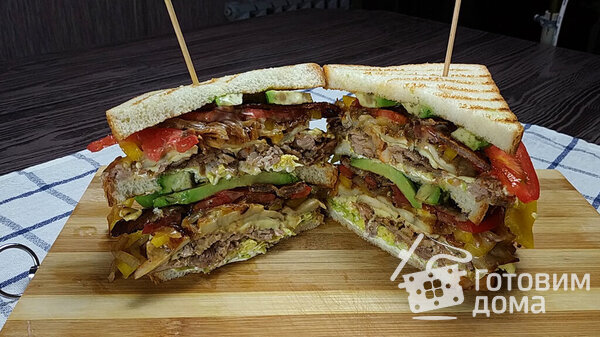 Сэндвич со свиными ребрами и овощами фото к рецепту 8