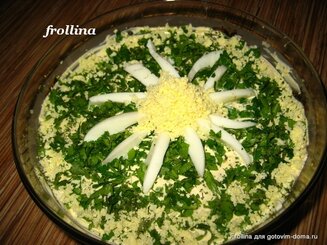 Салат Ромашка из печени трески