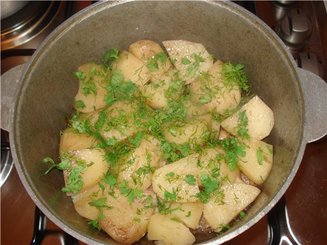 Картофель с мясом по-гречески