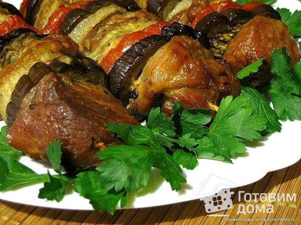 Шашлычки из свинины с баклажанами и помидорами фото к рецепту 1