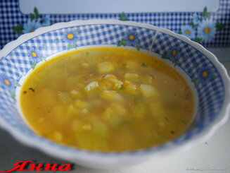 Суп с кабачками и сыром