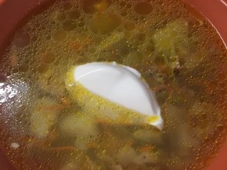 Щи из свежей капусты с курицей