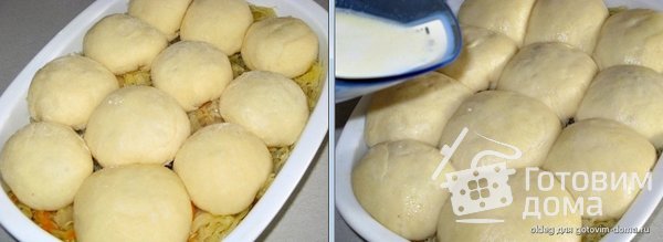 Пикантные булочки на капустной подушке фото к рецепту 2