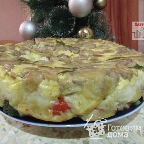 Многослойный заливной пирог
