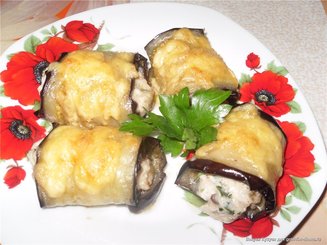 Куриные котлетки в баклажановой "обёртке"