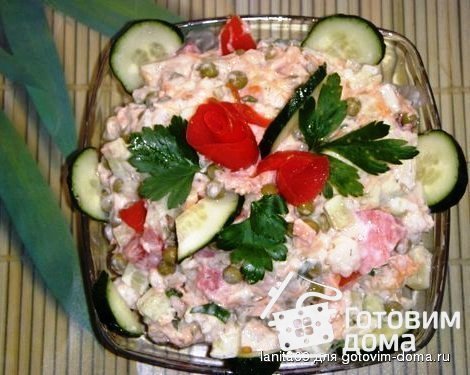 Рыбный салат Цветик фото к рецепту 1