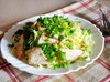 Салат из курицы с капустой, редиской и яблоком