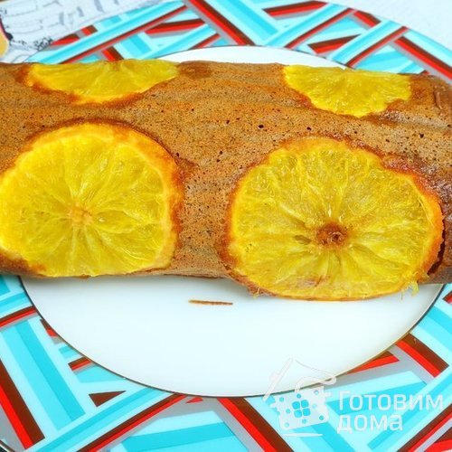 Апельсиновый рулет + шоколадная паста - вкус Нового года)