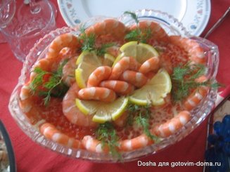 Салат "Креветки под шубой"