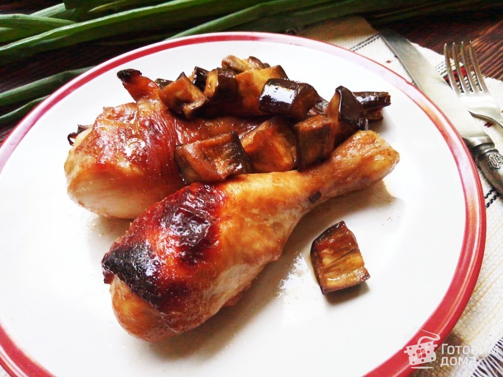 Курица с баклажанами в духовке - пошаговый рецепт с фото на Готовим дома