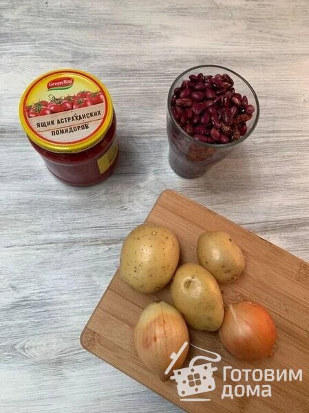 Картофельная запеканка с фаршем и фасолью фото к рецепту 1