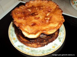 Оладьи с ветчиной, помидорами и болгарским перцем