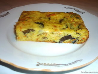 Нежный пирог с капустой и грибами