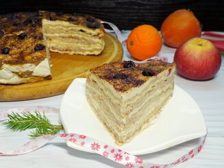 Пирог из лаваша с творогом