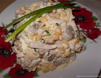 Салат с кальмарами "Нежный"