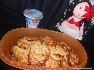 Кабачковые оладьи с овсяными хлопьями без яиц
