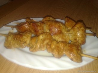 Куриный шашлычок в горчично-сметанном маринаде