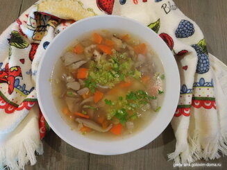 Грибной суп с кукурузной крупой