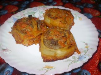 Мясные "розочки" - ленивые пельмени