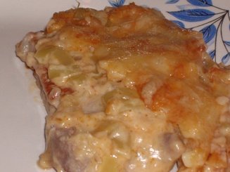 Шницели, запечённые под шапкой из перцев