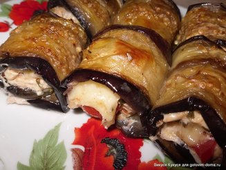 Рулетики из кабачков с курицей