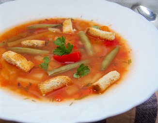 Суп с рисом и болгарским перцем