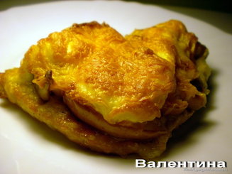 Свинина под сырно-яблочной шапкой