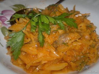 Сердечки, тушенные с капустой