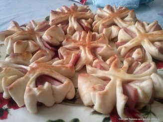 Колбасные цветочки к завтраку