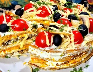 Закусочный пирог из блинов