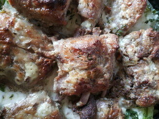 Капуста, запечённая в духовке с курочкой