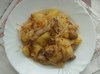 Острый картофель c грибами и квашеной капустой