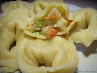 Tortellini con ripieno di gamberetti - Пельмени с креветками