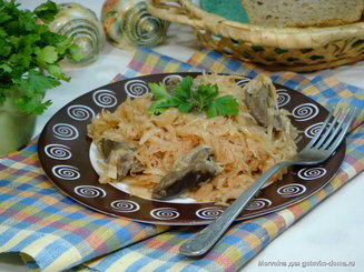 Сердечки, тушенные с капустой