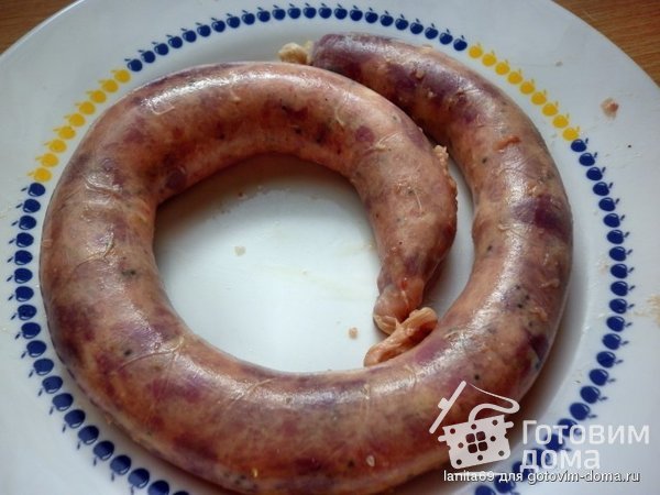 Домашняя диетическая колбаса с курицей и печёнкой фото к рецепту 3