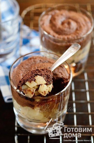Тёплый шоколадный десерт с грушами фото к рецепту 7